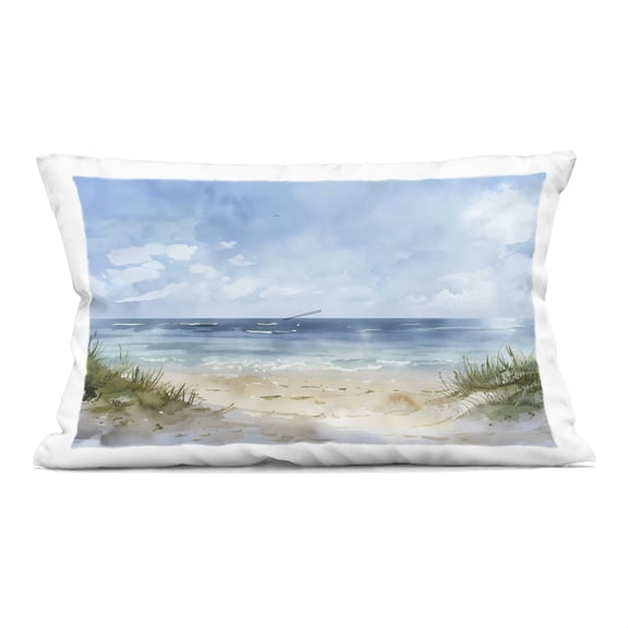 Stupell Industries Serene Summer Beachscape Decorative Printed Throw Pillow design by Creative Studio, 14 x 7 x 20