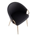 thumbnail image 6 of LumiSource Claire Chairs, Faux Leather, Black/Gold, Set Of 2 Chairs, 6 of 8