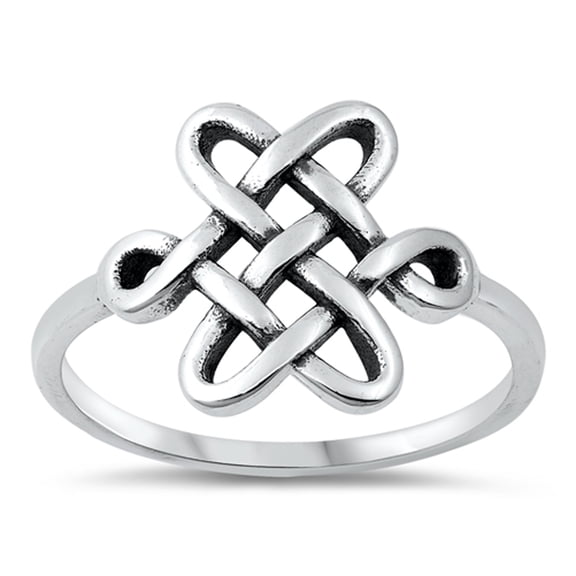 Unique Interlocking Celtic Cross Ring .925 Sterling Silver Band Jewelry Female Male Unisex Size 6