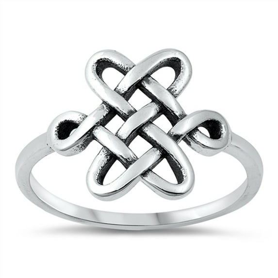 Unique Interlocking Celtic Cross Ring .925 Sterling Silver Band Jewelry Female Male Unisex Size 6