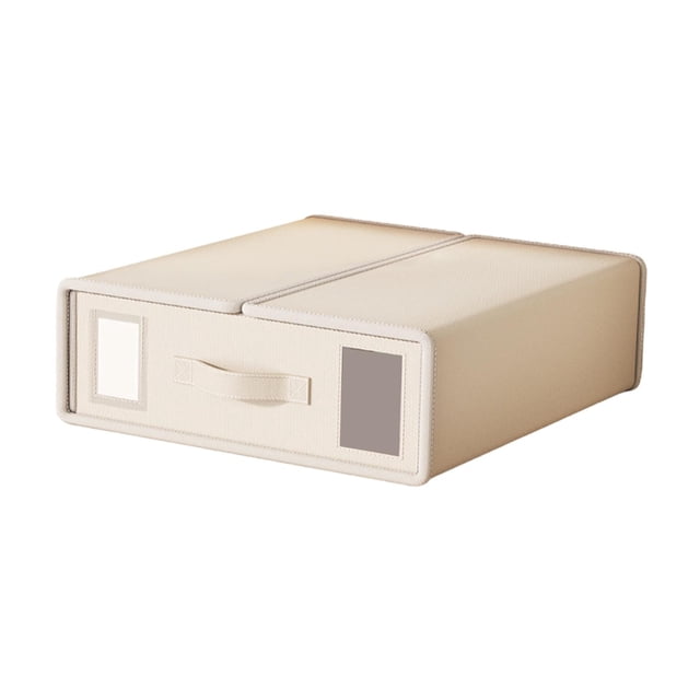 Organizador de sábanas para cama, caja de almacenamiento de sábanas, organizador de armario de lino lavable a prueba de polvo, organizador de ropa de Beige