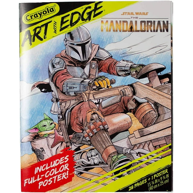 Crayola Mandalorian Coloring Book with Poster, Baby Yoda Featured, Styles Vary, 28 Pages