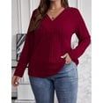 thumbnail image 3 of Cogild Plus Size Sweaters for Women Ribbed Knit Long Sleeve Oversized Top, 3 of 5
