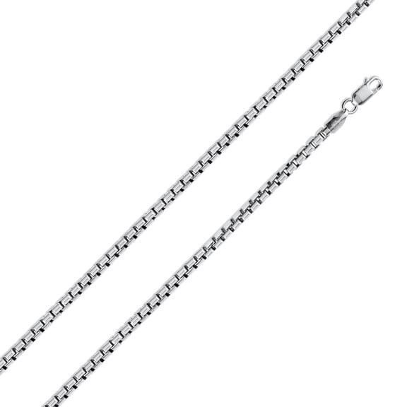 Sterling Silver 925 High Polished Round Box 035 1.8mm Chain Made in Italy 20" Jewelry Female Unisex