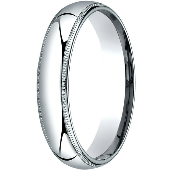 Womens Platinum, 5mm Slim Profile Comfort-Fit Wedding Band with Milgrain (sz 8)
