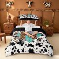 thumbnail image 2 of meiyoeat Farmhouse Cow Initial Twin Duvet Cover For Boys,Rustic Leopard Monogram Print Design Twin Bedding,Black Reversible,2-Piece,1 Duvet Cover and 1 Pillowcase, 2 of 6