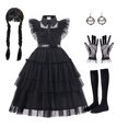 thumbnail image 1 of Disfraz de Halleween para niños y niñas, traje de Merlina, Adam, fantasía, Carnaval, fiesta, cumpleaños, 1 of 5