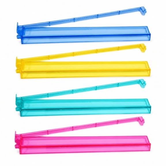 Mahjong Racks With Pushers Set of 4, Clear Plastic Non-Slip Mahjong Pushers and Racks, 18.7 Inch, Blue Pink Yellow Green, Mahjong Accessories for American Mahjong