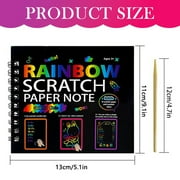 Feng Shui Import Rainbow Scratch Art Paper For Kids Creative Play,Magic Scratch Note Set For Age 3 To 12,Holiday Gift Craft Kit For Boys And Girls