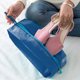 thumbnail image 1 of Bolsa De Almacenamiento De Viaje Organizador de almacenamiento de viaje a prueba de humedad para ropa del hogar, zapatos (rosa y gris), 7 Uds., 1 of 5
