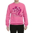 thumbnail image 2 of Wild Bobby Breast Cancer Awareness Flowers Breast Cancer Awareness Unisex Crewneck Sweatshirt, Neon Pink, Medium, 2 of 6