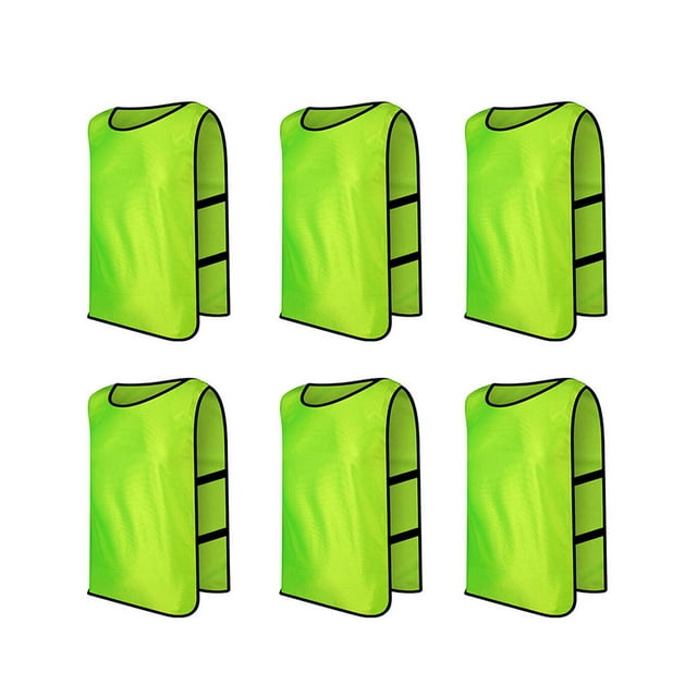 TOPTIE Gilets d'Entraînement de Mêlée Salopettes de Soccer Ensemble de 6-Vert-Adulte