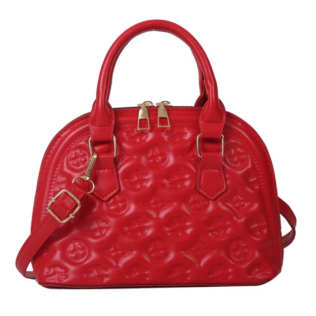 Bolsa De Hombro Bolso de mano para mujer, bolso de mano de piel sintética, bolso de mano sencillo y elegante, bandolera (rojo)