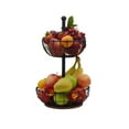 thumbnail image 2 of Pfaltzgraff Anvil Metal Wire Cage 2 Tier Fruit Storage Basket, Black, 2 of 9