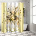 thumbnail image 2 of Shower Curtain Yellow Eucalyptus Leaf Flower Shower Curtains for Bathroom Decor Stripes Jar Floral Shower Curtain Sets with Hooks Waterproof Fabric Bath Curtain Extra Long 72" X 84", 2 of 5
