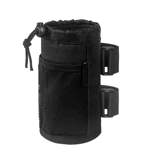 Hearth & Gear 1 Pack Bike Cup Holder Water Bottle Holder For Bike Boat Scooter Wheelchair With Net Pocket And Cord Lock Saddlebags for Rear Tire Bike Rack compatible with Motor Bikes Bike Mount Mini