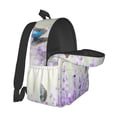 thumbnail image 5 of Rateoe Lavender and Butterfly Pattern Student Backpack,Backpack for School,Lightweight Bag,Travel Backpack,Outdoor Backpack,Large Capacity Backpack, 5 of 8