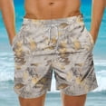 thumbnail image 2 of Kmdttou Men's Shorts Pack Fashion Casual Hawaiian Leaf Print Shorts Casual Print Swim Shorts for Running Casual Activewear, 2 of 6