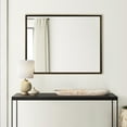 thumbnail image 5 of Rectangular Wooden Frame Mirror with Gold Trim, Espresso Brown, 5 of 6
