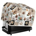 thumbnail image 5 of Yuyamidu Coffee Theme Toaster Cover 2 Slice Wide Slot Kitchen Appliance Cover Dust Protection Cover Bread Toaster Dust Cover Microwave Oven Cover with Top Handle, 5 of 7