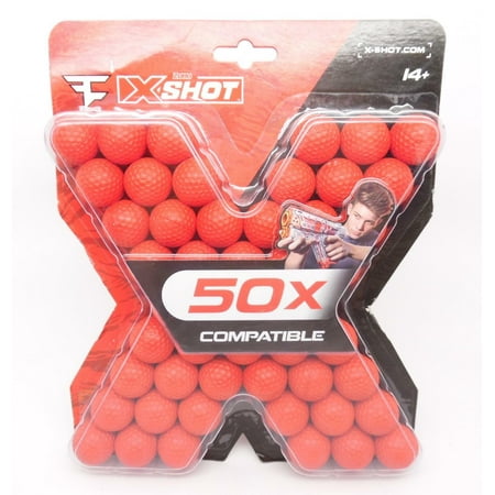 X-Shot FaZe Clan Blaster 50X Refill Pack by ZURU (50 Red Rounds) for Ages 14+
