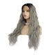 thumbnail image 1 of Pelucas onduladas largas y rizadas de aspecto natural de 26'' para mujer, peluca de cabello completo con parte media y encaje frontal para cosplay Gris Negro, 1 of 9