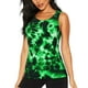 thumbnail image 1 of Balery Green Tie Dye Camiseta sin mangas estampada ligera para mujer, tops de entrenamiento sin mangas, camisetas de yoga transpirables de secado rápido.-Small, 1 of 7
