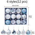 thumbnail image 4 of Juego de 12 bolas navideñas para decoración de árboles de Navidad, bolas navideñas irrompibles de 2,4 pulgadas/6 cm, color verde y azul, 4 of 4