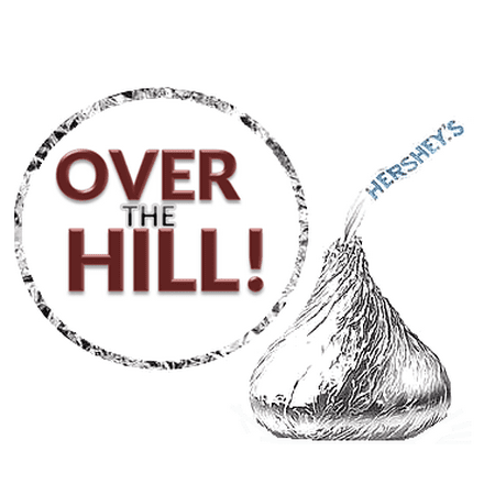 216 over the hill party favor hershey s kisses stickers labels