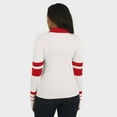 thumbnail image 5 of Women's WEAR by Erin Andrews White San Francisco 49ers Ribbed Henley Polo Sweater, 5 of 5