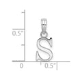 thumbnail image 2 of FJC Finejewelers 925 Sterling Silver Rhodium Plated Polished Block Initial -S- Charm, 2 of 6