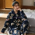 thumbnail image 4 of Regalo de Navidad para mujer, conjuntos de pijamas, camisón, Pijama, ropa de casa para mujer, conjunto de pijamas de franela cálidos, gruesos y cálidos para niñas, 4 of 4