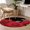 DarkRed, variant on Round Area Rug 3 Ft, Happy Valentine's Day Washable Non-Slip Circle Carpet for Living Room/Bedroom, Romantic Red Roses Black Low-Profile Small Floor Mats Collection Rugs for Indoor