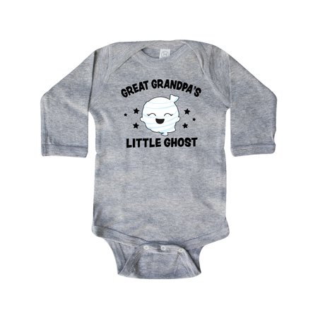 

Inktastic Cute Great Grandpa s Little Ghost with Stars Gift Baby Girl Long Sleeve Bodysuit