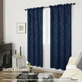 thumbnail image 6 of Deconovo Navy Blue 42 x 72 inch Blackout Curtains Wave Line Foil Printed Drapes for Bedoom, 2 Panels, 6 of 8