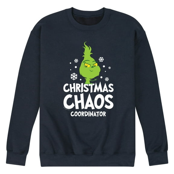 Dr. Seuss The Grinch - Little Grinch - Christmas Chaos Coordinator - Men's Crew Neck Fleece Pullover