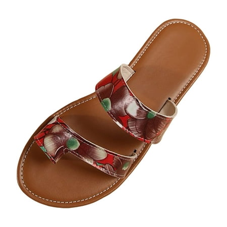 

Vuygyu Summer New Foreign Trade Large Size And Versatile Comfortable Flat Sandals Beach Style Cover Toe Slippers Comfy Womens Slippers Supportive Slippers for Women with Flat Feet Hard Soled Slippers