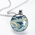 thumbnail image 2 of Whale Glass Design Circle Pendant Women's Necklace, 2 of 5