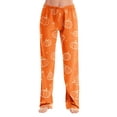 thumbnail image 3 of Halloween Pajamas Pants for Women Cute Halloween Pumpkin Soft Lounge Pj Bottoms Drawstring Elastic Festival Pj Pants Women Saffron XL, 3 of 10