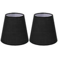 thumbnail image 1 of UPOUART Ensemble de 2 Abat-Jour en Tissu Noir pour Lampadaire Rond Style Moderne, 1 of 8