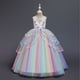 thumbnail image 1 of Vestido de princesa de hilo abullonado con malla de unicornio y arcoíris para niñas de estilo europeo y americano, 1 of 6