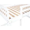thumbnail image 2 of Twin over twin white floor bunk bed with climbing ramp for fun and imaginative play, 2 of 2