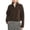 Brown, variant on Bexdxz Women's Full Zip Sherpa Fleece Jacket, Stand Collar Fuzzy Plush Zip Up Outerwear with Zipper Pockets, Warm Casual Long Sleeve Coat for Fall Winter Outdoor Activities Pink XL