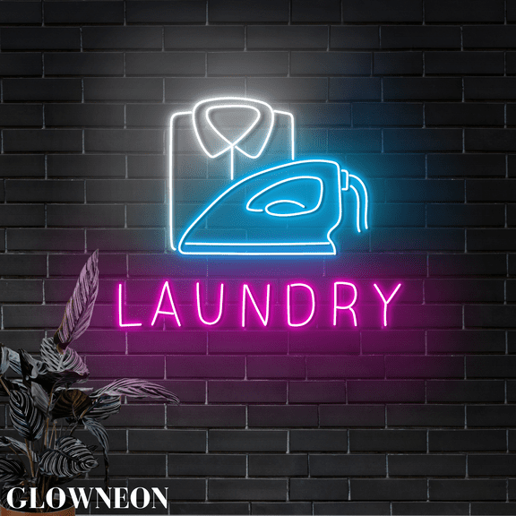 Glowneon Laundry Neon Sign, Washhouse Led Sign, Laundry Shop Wall Art