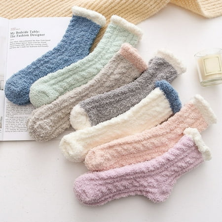 

Beechoice Fuzzy Socks for Women Warm Soft Fluffy Socks Thick Cozy Plush Sock Winter Christmas Socks for Women