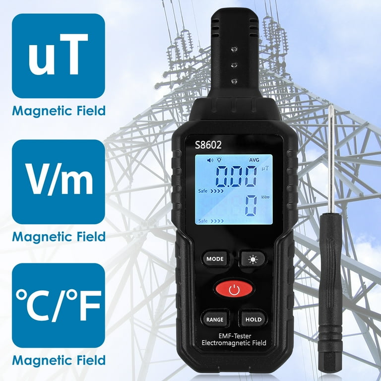 Misuratore di EMF Radiazioni, Tadeto Misuratore Digitale Misuratore di  Campi Elettromagnetici con Display a 3 Colori e Allarme Acustico,  Rilevamento di Campi Elettrici e Magnetici : : Commercio,  Industria e Scienza