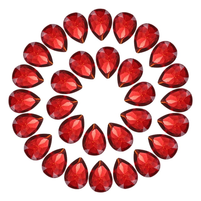 100Pcs Teardrop Rhinestone 10x14 mm Pointed Back Rhinestone Beads,Red