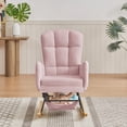 thumbnail image 2 of Leumius Teddy Rocking Accent Chair,High Backrest Upholstered Armchair Reading Chair for Reading,Bedroom,Living Room,Pink, 2 of 8