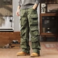 thumbnail image 4 of Mens Casual Pants Solid Color Multi Pocket Outdoor Sports Straight Cut Pants, 4 of 9
