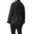 thumbnail image 3 of Agnes Orinda Women's Plus Size Hooded Anorak Jacket Utility Parka Zip Snap Drawstring Waist Windbreaker Coat with Pockets 1X Black, 3 of 6